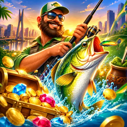 Big Bass Bonanza slot com tema de pescaria e símbolos de peixe dourado